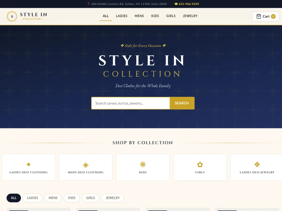 Style In Collection website homepage